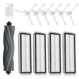 Kit Accessoires Pour Aspirateur Robot L10 Prime Et L10s Pro - 1 Brosse Principale, 4 Brosses Latérales, 4 Filtres, 4 Serpillères