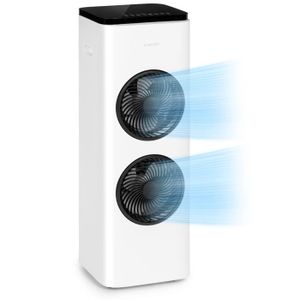 Climatiseur Mobile 4 en 1 Rafra/îchisseurs Dair par /Évaporation /• 65W /• Flux Dair 550m/³//h /• avec T/él/écommande Bouton tactile Lhumidification//Purifier lair//Refroidissement//Chauffage