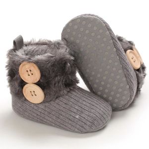 BABIES Chaussons Bébé Fille Garçon Bottes Chaussures à Chaussettes Polaire Bottines Fourrées Chaussures Premier Pas Bébé-gris