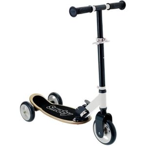 Tricycle Smoby - Patinette pliable en bois et métal 3 roues silencieuses - Pour enfants de 3 à 6 ans - Poids max 20kg