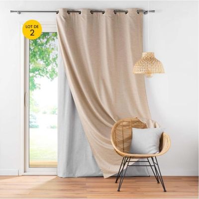 DEFYNEE 100% Rideau Occultant Thermique Isolant Anti Froid et Chaleur 140x220cm 2 Pièces, Rideaux Opaques Effet Lin à Pattes et Passe-Tringle Anti UV, Décoration Chambre Maison Salon - Beige DEFYNEE 100% Rideau Occultant Thermique Isolant Anti Froid et Chaleur 140x220cm 2 Pièces, Rideaux Opaques Effet Lin à Pattes et Passe-Tringle Anti UV, Décoration Chambre Maison Salon - Beige