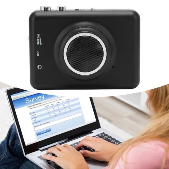 Carte Capture Audio USB Pour Numériser Cassettes En MP3 - Convertisseur Cassette Vers PC/Mac - Avec Entrée 3,5 Mm Et RCA