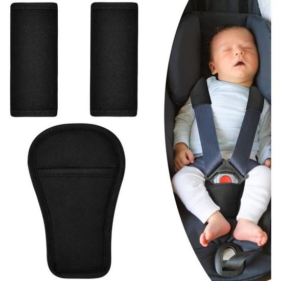 Housse épaulettes Ceinture De Sécurité JDM TYPE R - Noir - Coton Doux - Logo Brodé