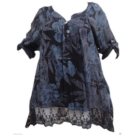 Tunique Longue Primark Taille 46 - Imprimé Floral, Sans Manches, Zippée - Neuve Sans étiquettes