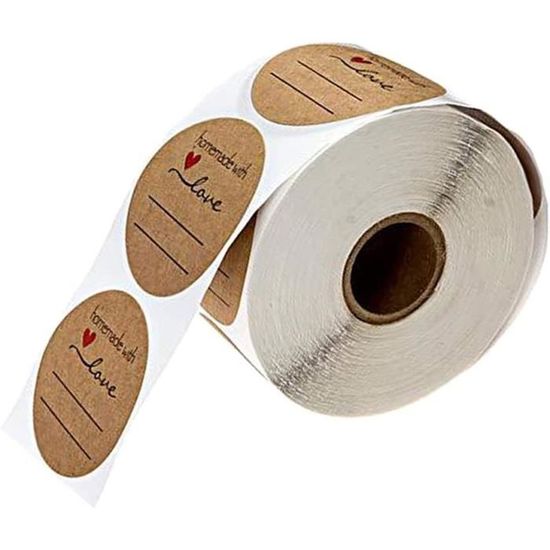 Rouleau De 500pcs Etiquettes Adhésives Autocollantes Rondes Pour Pots