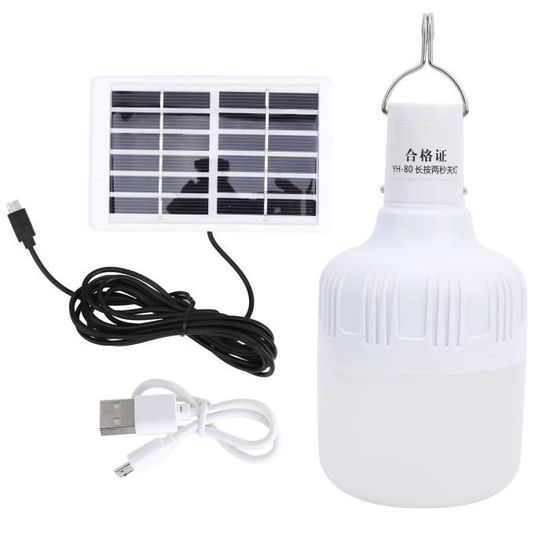 80W lampe de camping solaire portable rechargeable ampoule YES07