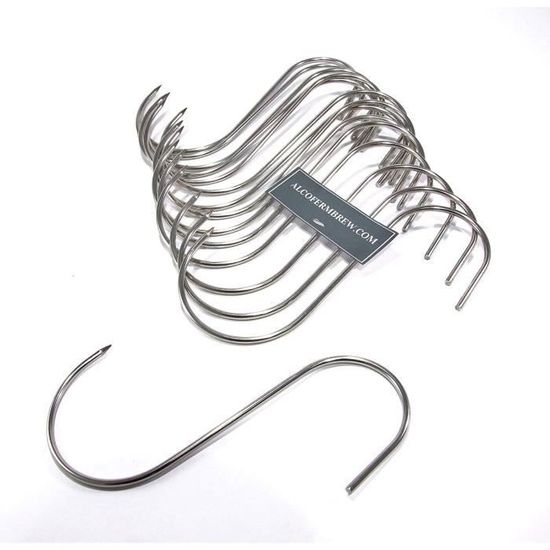Crochets à Viande En Acier Inoxydable - Lot De 20 - Longueur 15 Cm - Extrémité Pointue Pour Barbecue, Fumoir, Boucherie - Robuste Et Durable