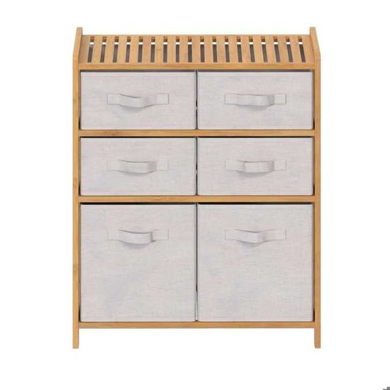 5 five simply smart Meuble Etagère 4 cases de rangement effet chêne naturel H 67.5 cm pas cher 5 five simply smart Meuble Etagère 4 cases de rangement effet chêne naturel H 67.5 cm pas cher