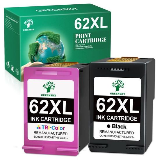 COMETE, Marque Française - 62XL - 1 Cartouche d'encre Compatible Noir avec HP 62 XL - pour HP