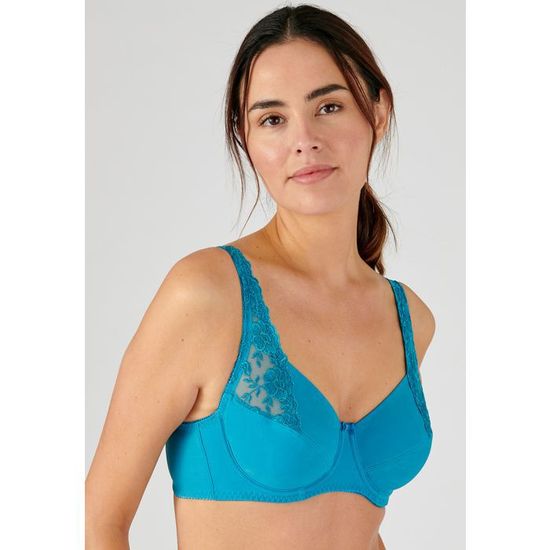 Femmes Deep-V Dentelle Couverture Complète Soutien-Gorge Push Up