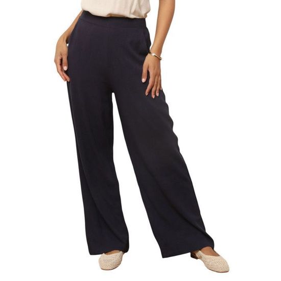 Pantalon Fluide Dos élastiqué Barbara Lebek Taille 44 Anthracite - Neuf Avec étiquettes
