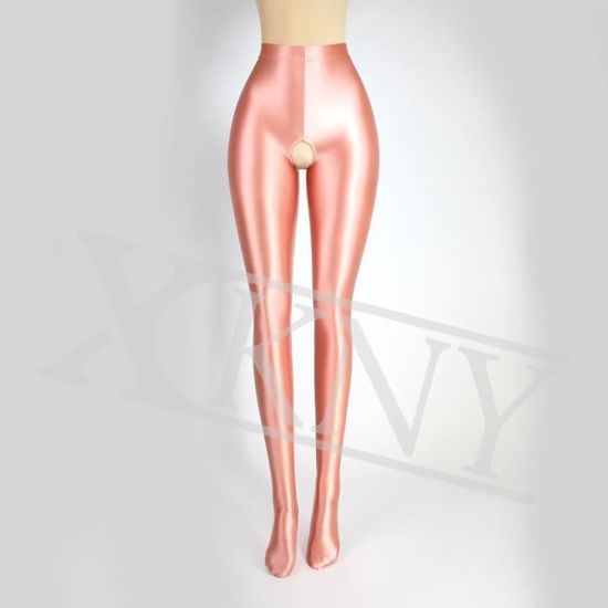 KJDWJKJRF Collants Brillants Pour Homme - Effet Mouillé - Pantalon Ouvert Avec Trou De Pénis Ouvert - En Cuir - Lingerie, Blanc., M