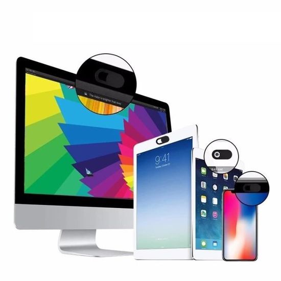 OEM - Cache Camera x3 pour SAMSUNG Galaxy S6 Edge Smartphone Webcam PC Tablette Lot de 3 (NOIR)