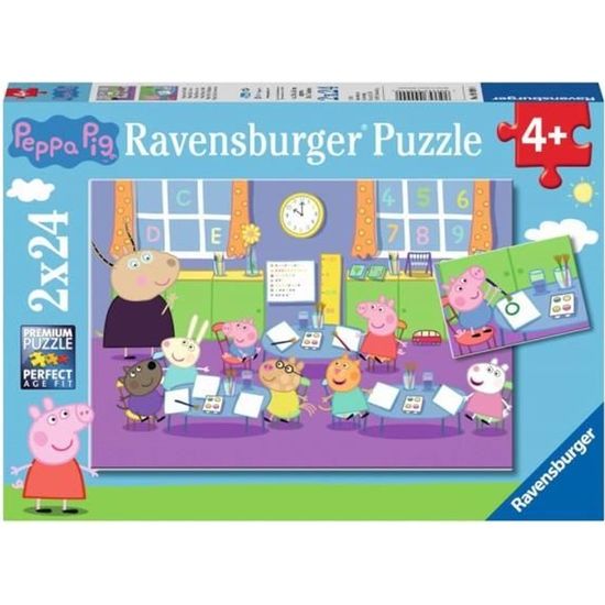 Puzzle Enfant Peppa Pig - Ravensburger - 2 puzzles de 24 pièces - Dessin animé éducatif