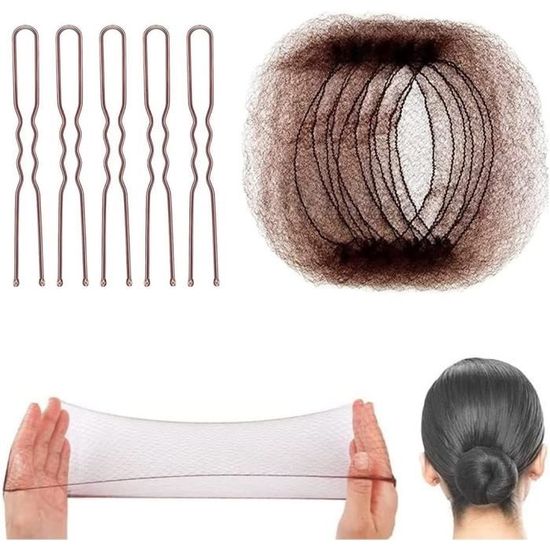 Filets à Cheveux Invisibles Marron - Lot De 100 Pièces - Taille Universelle - Pour Chignons