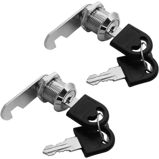 Lot De 2 Serrures De Poubelle En Métal - Kit Câble Et Mousquetons Pour Couvercle Extérieur