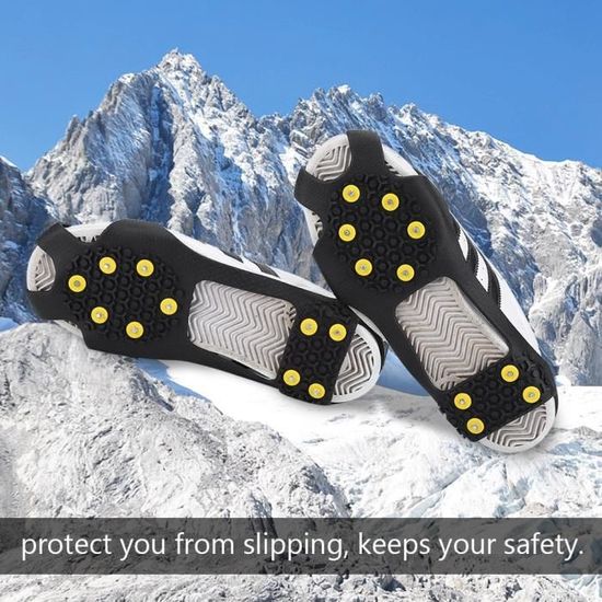 Crampons Antidérapants Pour Chaussures - Griffes Acier Pour Neige Et Verglas - Taille M/L - Pour Randonnée, Trail