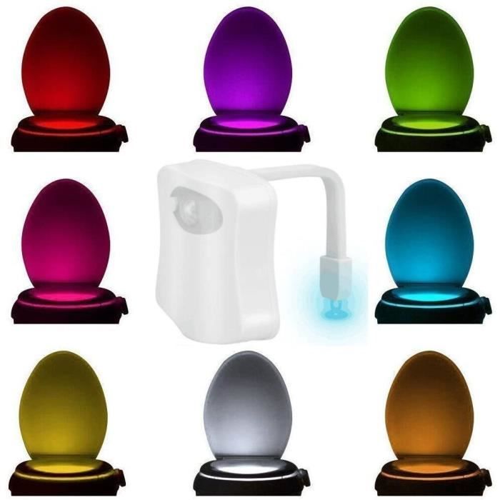 SHOP-STORY - 8 Couleurs Lampe de Toilette Lumineux LED Lumière Multicolore  d'éclairage de Cuvette des WC - Cdiscount Maison