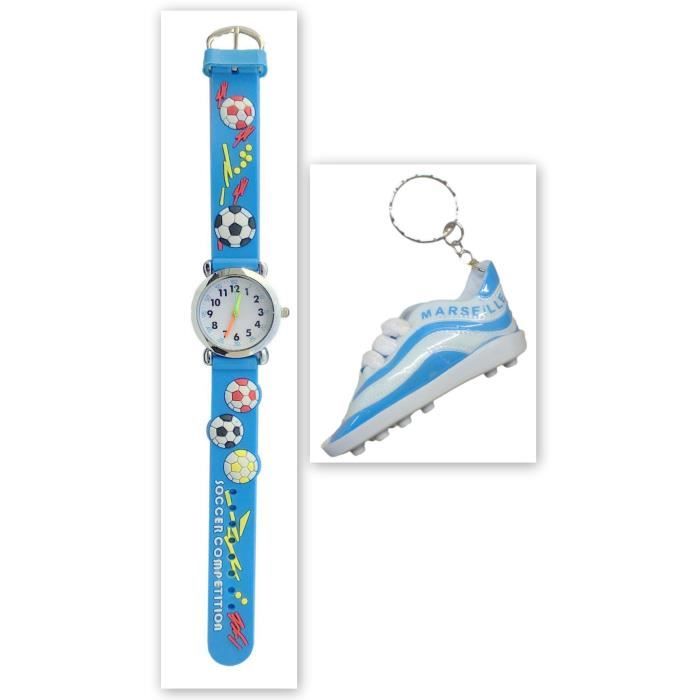 COFFRET MONTRE ENFANT OM OLYMPIQUE DE MARSEILLE DROIT AU BUT