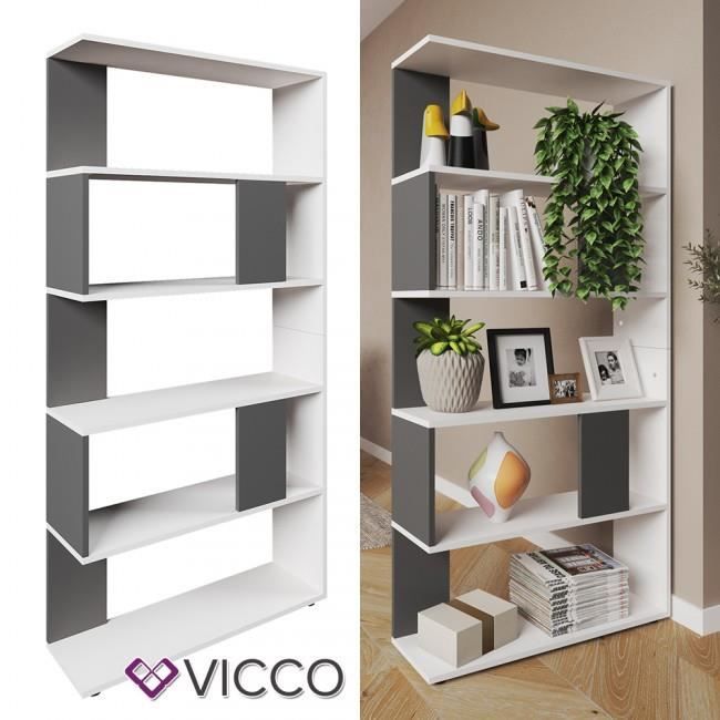 BIBLIOTHEQUE Étagère haute Étagère de rangement 162,6 x 80 x 23,6 cm (H x B x T) MOD 2