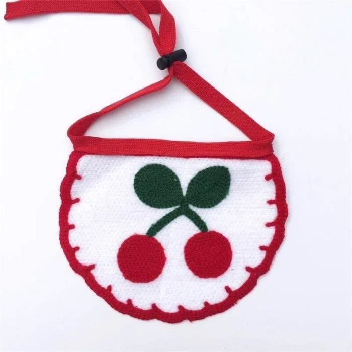Collier bandana,Bavoir imperméable pour chien chat de dessin animé Écharpe collier ajustable, mignon, pour animal - Type Cherry-S