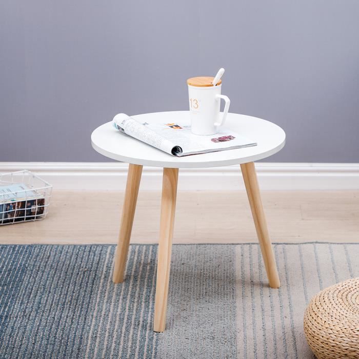 Tables Basses en combinaison Blanc de 3pcs, 60×50×40cm, style scandinave