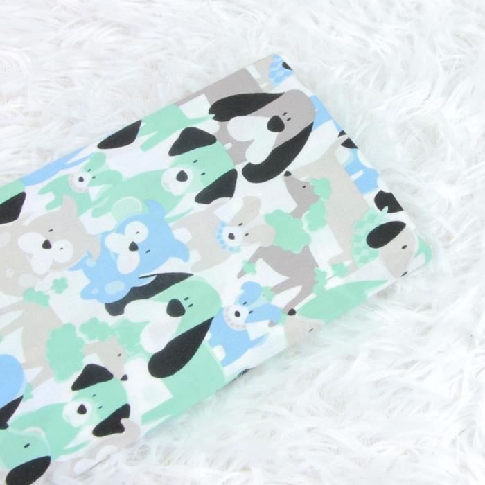 Demi mètre coton uni tissu avec dessin animé chien imprimer à la main bricolage vêtement robe enfants tissu 100% coton CR 284