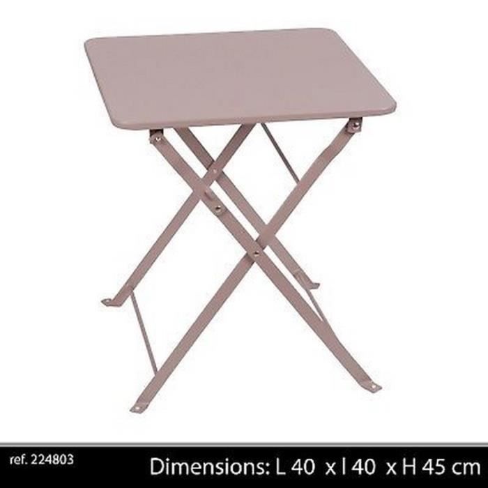 TABLE BASSE APPOINT CAMPING METAL PLIANTE PLIABLE GRISE DESIGN