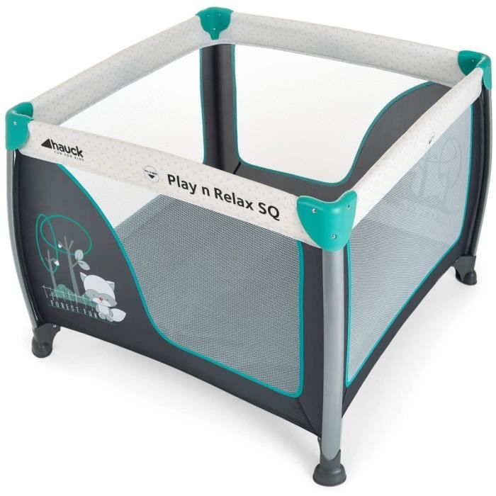 Hauck / Play N Relax SQ / Parc bébé et enfant / à 3 parties, carré / lit parapluie avec matelas et sac de transport / 90 x 90 cm / p