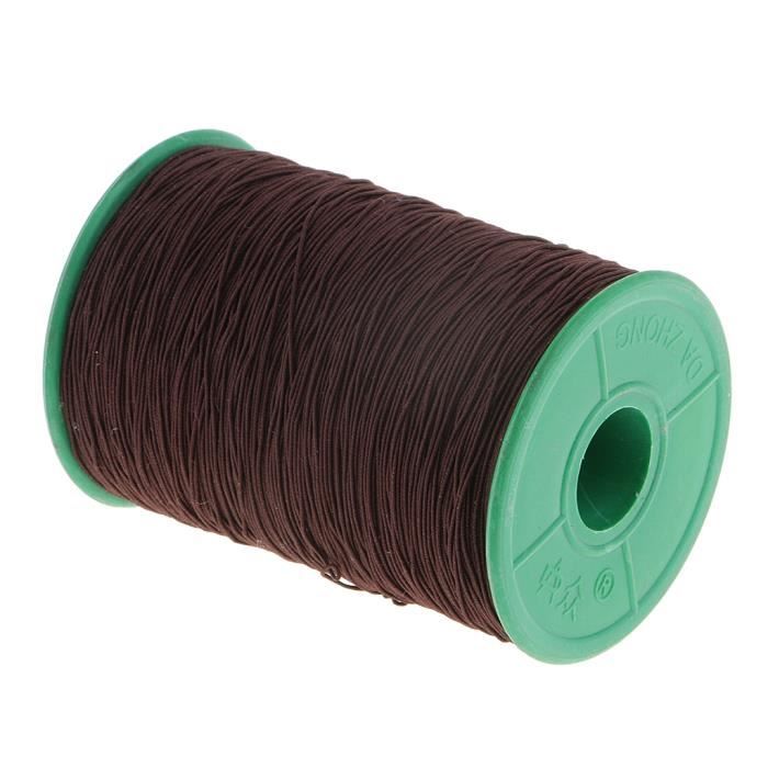 500 mètres-rouleau 0.5mm cordon élastique en Polyester extensible pour la fabrication de bijoux Bracelet perles - Type Dark Brown