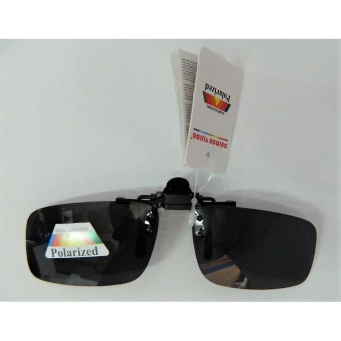 Clip solaire Universel Polarisant Gris pour montures vue plastique ou métal