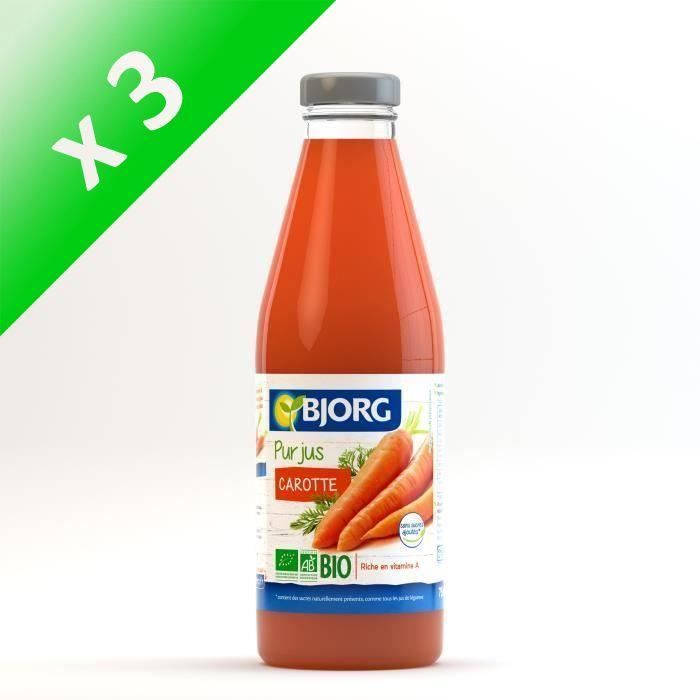 BJORG Pur Jus de Carotte Bio 75cl (Lot de 3)