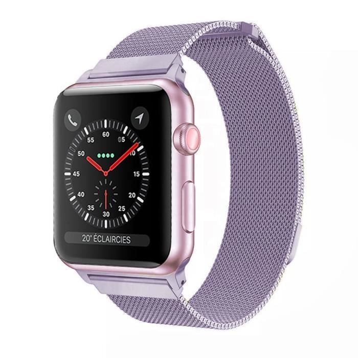 Bracelet Apple Watch 38-40 mm métalisé parme (Vendu sans la montre)