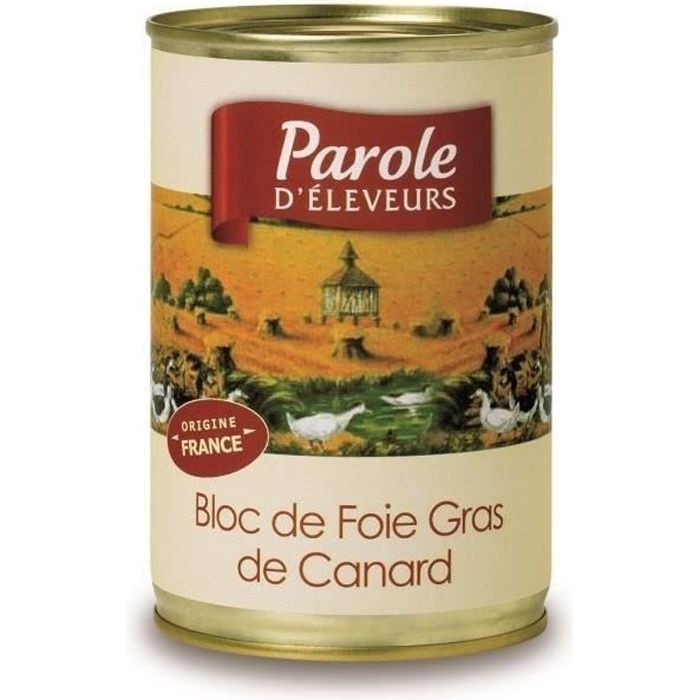 PAROLE D'ELEVEURS Bloc de Foie Gras de Canard 400g