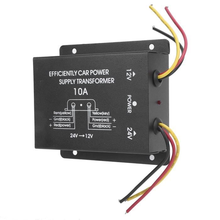Garosa Convertisseur d'alimentation CC 10A DC Power Converter 24V à 12V Tension Buck Régulateur En Alliage D'aluminium Shell pour