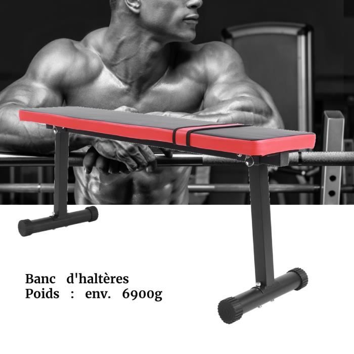 SIB Banc Haltérophilie Plat pour Musculation, Multi Functional Sit Up Fitness Bench Tabouret De Remise en Forme