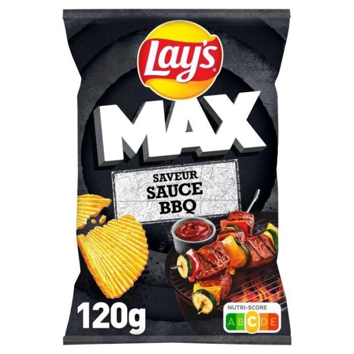 LAY'S - Chips Max Sauce Barbecue 120G - Lot De 4