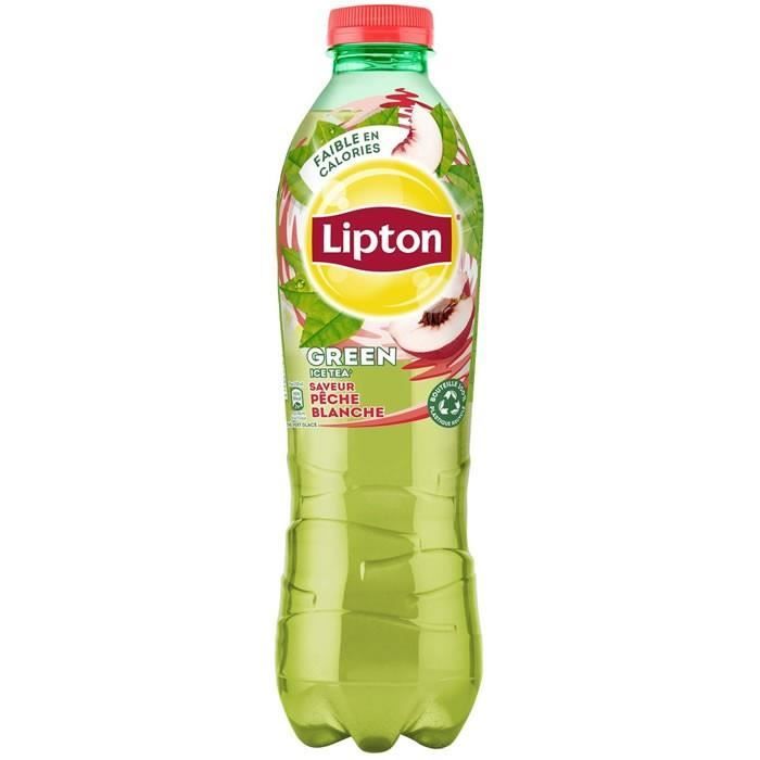 LIPTON Green Ice Tea - Boisson aux extraits de thé arôme pêche blanche 1 L