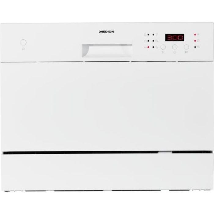 Lave-vaisselle Pose Libre - MEDION MD 37210 - 6 couverts - 6 programmes - 51 dB - 55 x 44 x 50 cm - poids 20.5 kg - Blanc