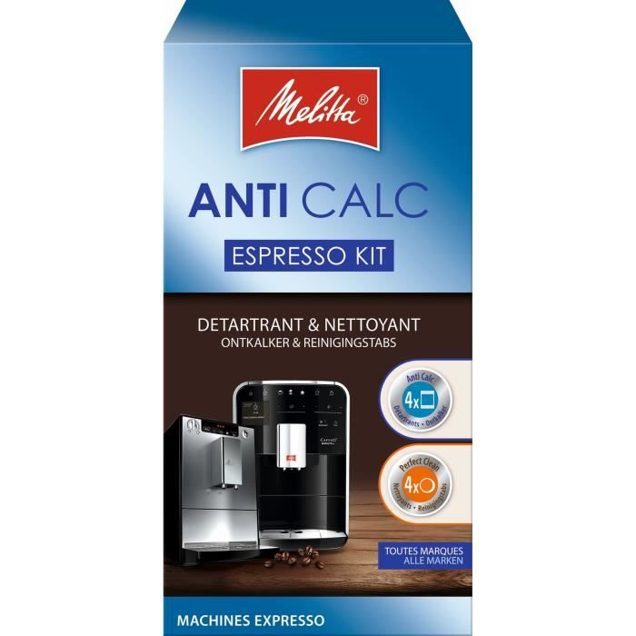 Melitta - Kit Expresso - Machines à Expresso - 4 Dét. poudre + 4 Nett. Pastille