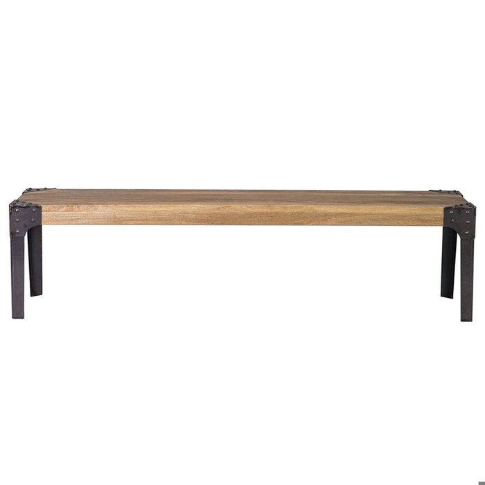 Miliboo - Banc design industriel métal et bois 180 cm MADISON