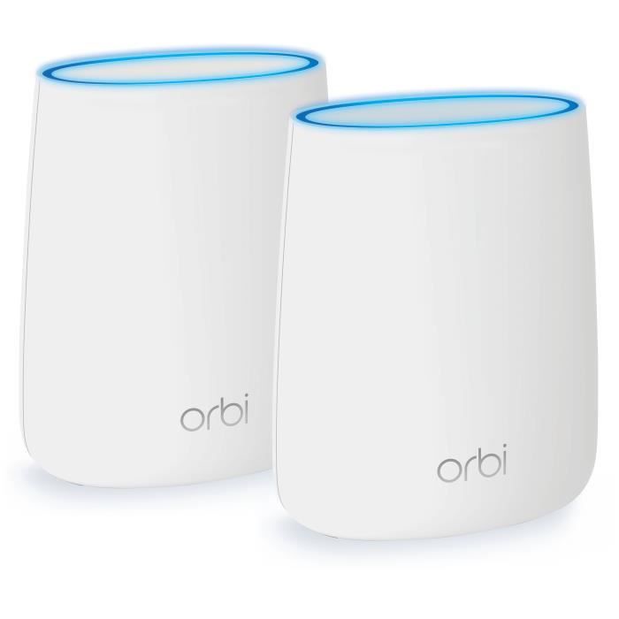 ORBI Système WiFi MultiRoom - RBK20-100PES - Tri-Band AC2200 Pack de 2 (1 Routeur et 1 Satellite)