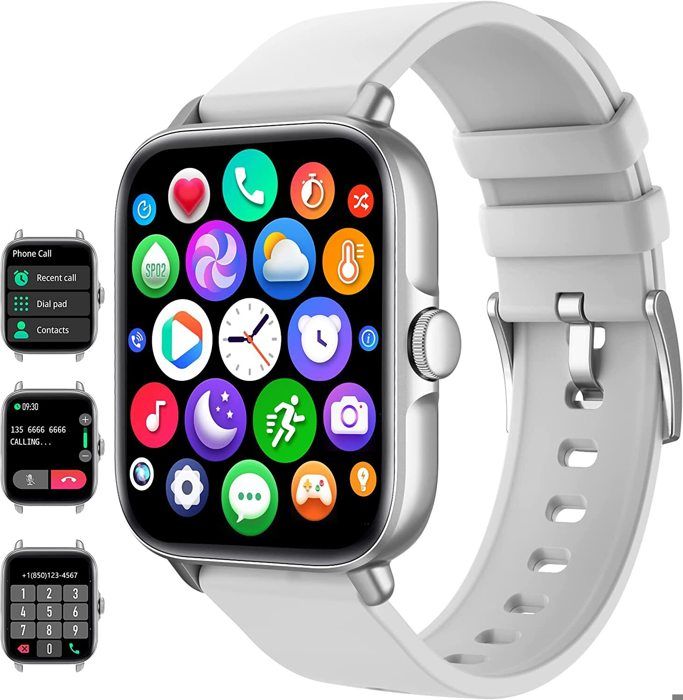 Montre Connectée Homme Femmes Intelligente Sport Etanche IP68 Smartwatch Fréquence Cardiaque pour iOS Android Téléphone,Rose