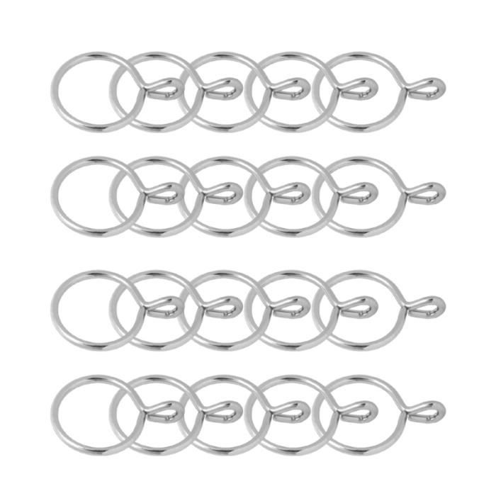 20pcs anneaux de rideau en métal suspendus romains accessoires de argent (diamètre 38 mm) SET ACCESSOIRES SALLE DE BAIN
