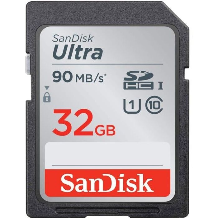 SanDisk Ultra SDHC UHS-I U1 32 Go - Carte mémoire SDHC UHS-I U1 32 Go 90 Mo/s ( Catégorie : Carte mémoire )