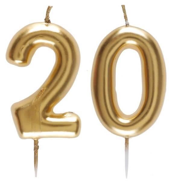 1 Pack bougie anniversaire 20 ans pour décoration gâteau anniversaire REF/6933
