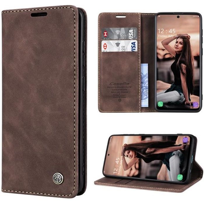 SmartLegend Coque Bumper Samsung Galaxy A51 Housse Housse Etui en Cuir PU Flip Case [2 emplacements pour Cartes et Monnaie] Couleur