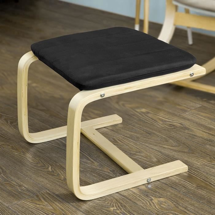 SoBuy® FST38-Sch Repose Jambes Repose Pieds Rembourré Bouleau - Noir