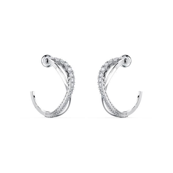 Boucles d'Oreilles femme - SWAROVSKI - Créoles Swarovski Twist - Couleur de la matière:Blanc