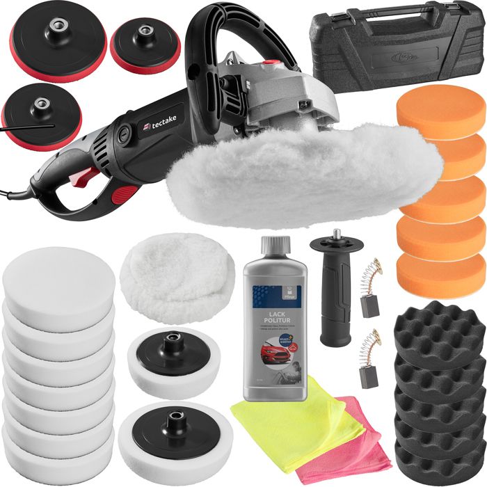 TECTAKE Polisseuse Rotative de 0 à 3200 tours par minute et Set de 11 Accessoires